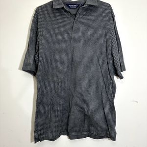 Polo Golf Ralph Lauren Shirt Men's Large Gray Short Sleeve Button Polka Dots Men